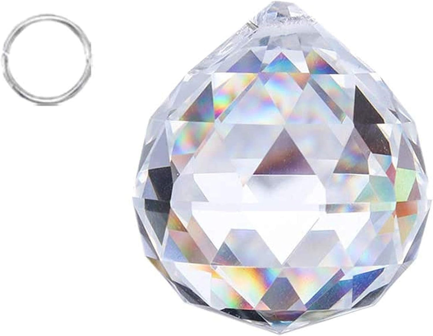 HDCRYSTALGIFTS Suncatchers Clear Glass Crystal Ball Prism Feng Shui Lamp Hanging Drop Chandelier Part (50mm)