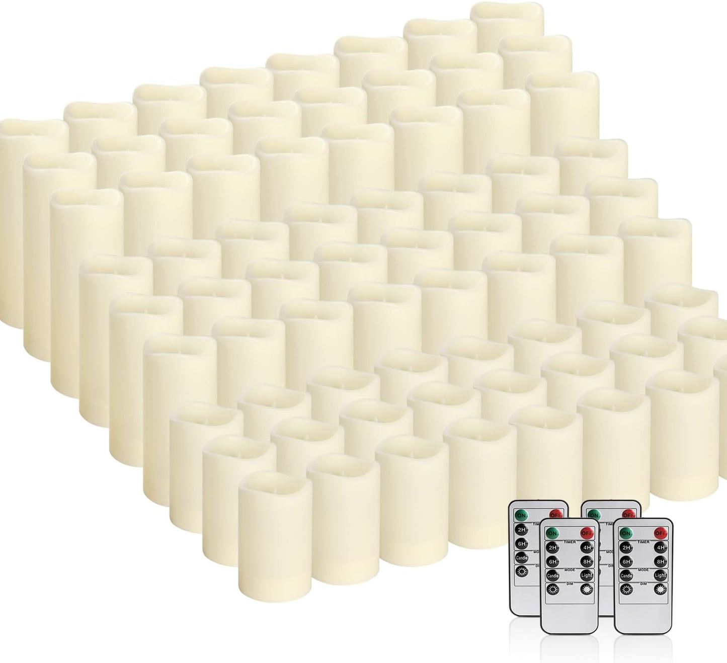 72-Pack LED Flameless Candles with Remote Control -Flickering Flameless Candles-Remote Timer Perfect for Wedding Parties, and Special Occasions(Three Sizes)