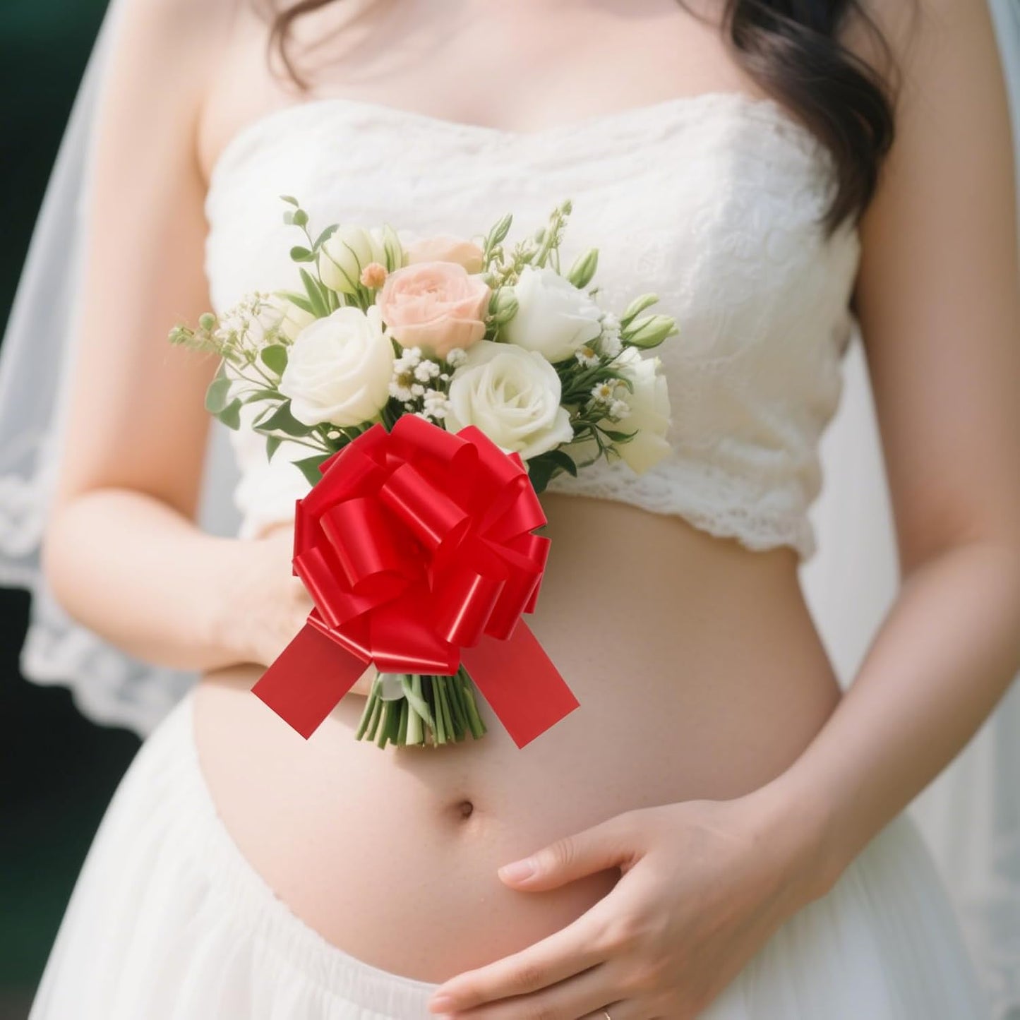12 PCS 6 Inch Red Pull Bows - Perfect for Gift Wrapping, Wedding Decor, Car Bows, Birthday Parties, Christmas and Valentine's Day