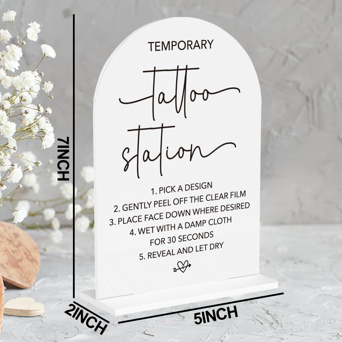 Wedding Tattoo Sign Temporary Tattoo Station Sign for Wedding Engagement Bridal Shower Bachelor Party Tattoo Bar Acrylic sign for Table Desk