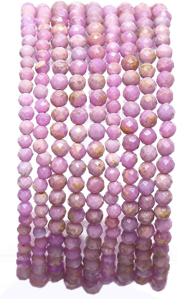 Faceted Natural Purple Micas Stone Round Loose Semi Gemstone Beads for Jewelry Making 3-3.5mm 38cm