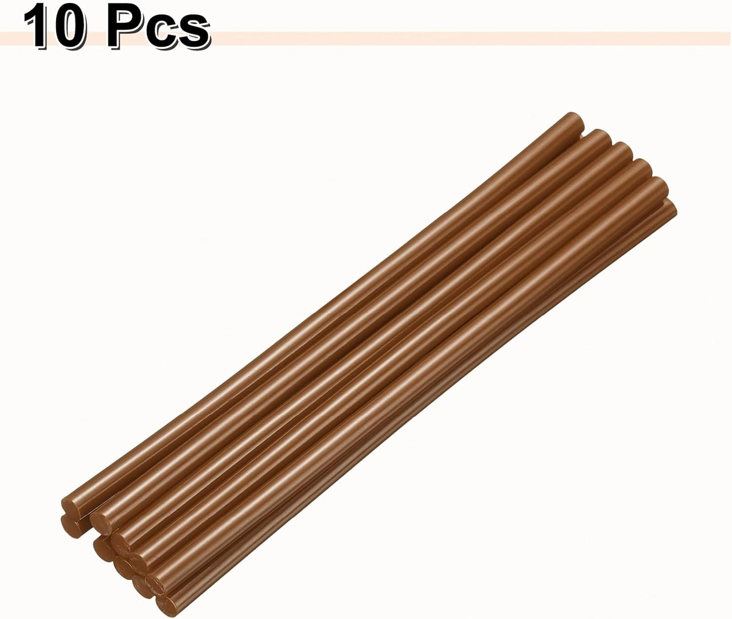 HARFINGTON 10pcs Hot Glue Sticks 0.28" Dia x 7.87" Long EVA Mini Hot Melt Adhesive Glue Stick for Hot Melt Gun Wood Plastic Glass Flowers Fabrics Foam, Brown
