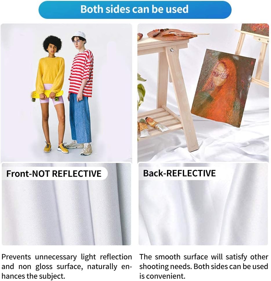 HEMMOTOP White Backdrop 10x12ft, Large Photography Background Screen for Photoshoot, 3x3.6m Seamless White Photo Backdrop Fabric for Birthday Parties, Video Recording, Weddings (Only Backdrop)