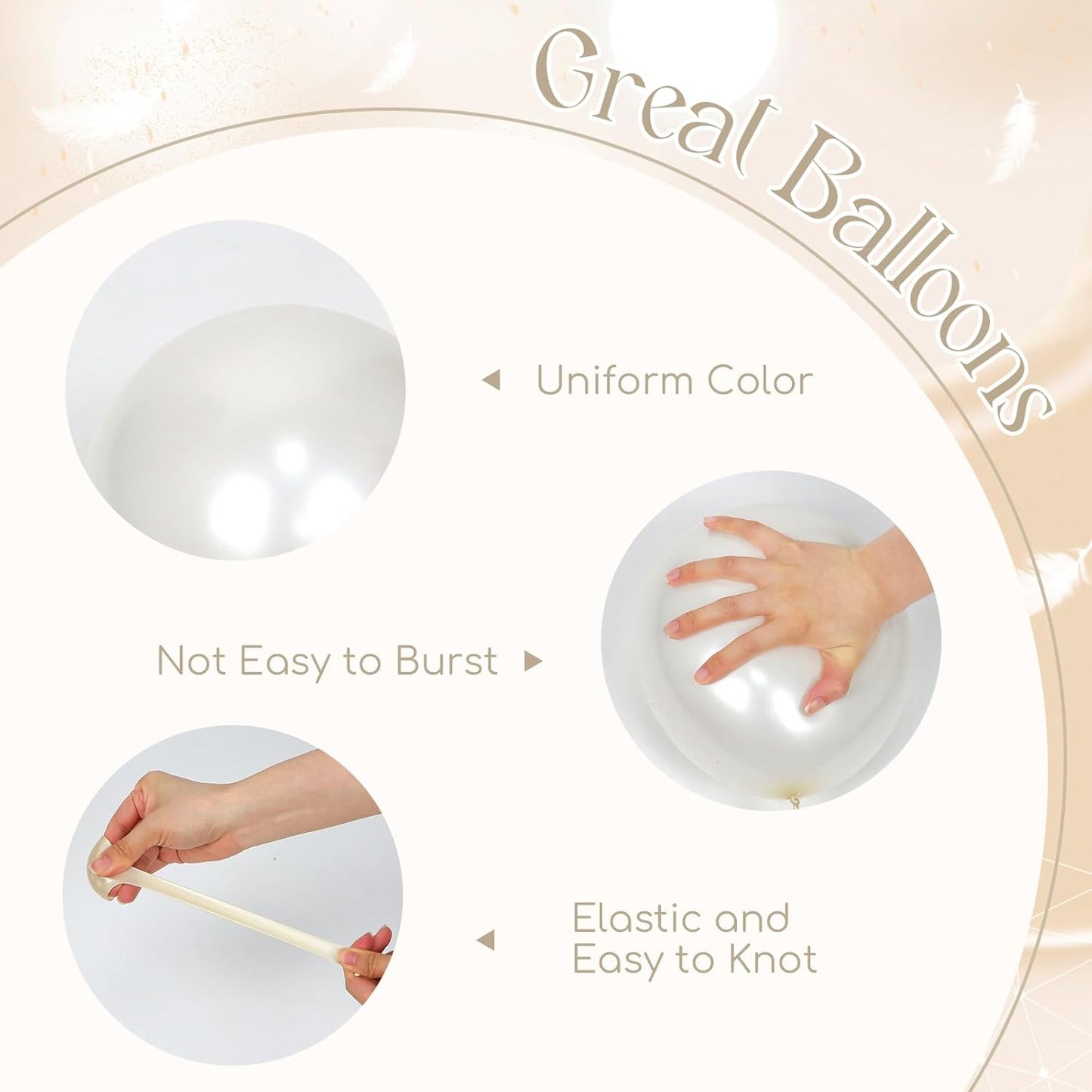 60pcs Double Stuffed Pearl Balloons 12inch, Pearl White Balloons, White Latex Balloon for Wedding Bridal Baby Shower Birthday Party Decorations