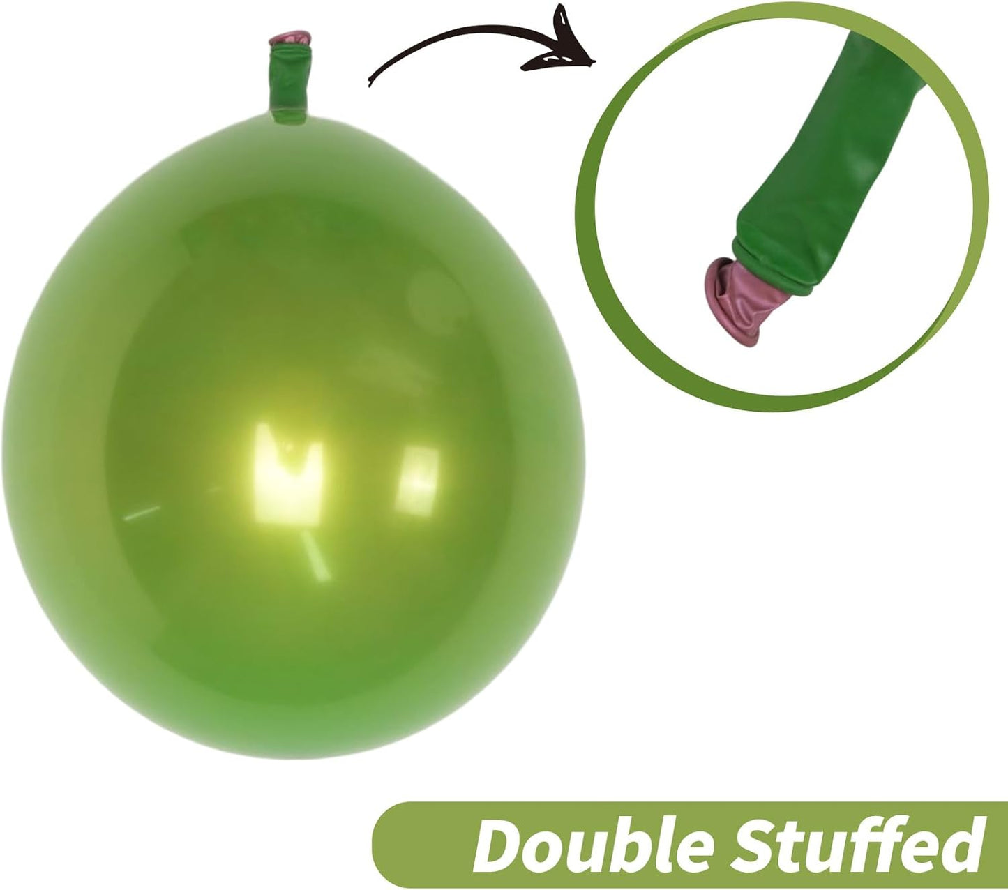 Chrome Green Balloons, 50 PCS 10 Inch Double-Layered Metallic Light Green Balloons, Shiny Thick Chrome Metallic Light Latex Helium Balloon for Birthday Wedding Party Decoration Supplies