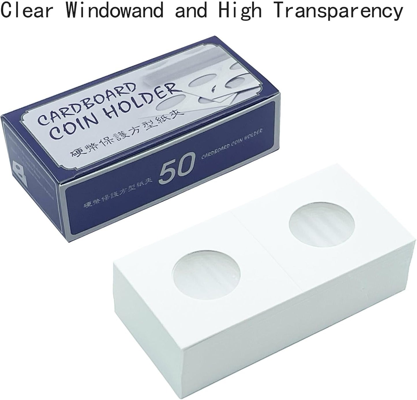 200 PCS Premium Cardboard Coin Flips 2 x 2 inch Coin Collection Supplies for Half Dollar, Mylar Coin Flips Coin Holders for Collectors (Half Dollar Coin Flips)