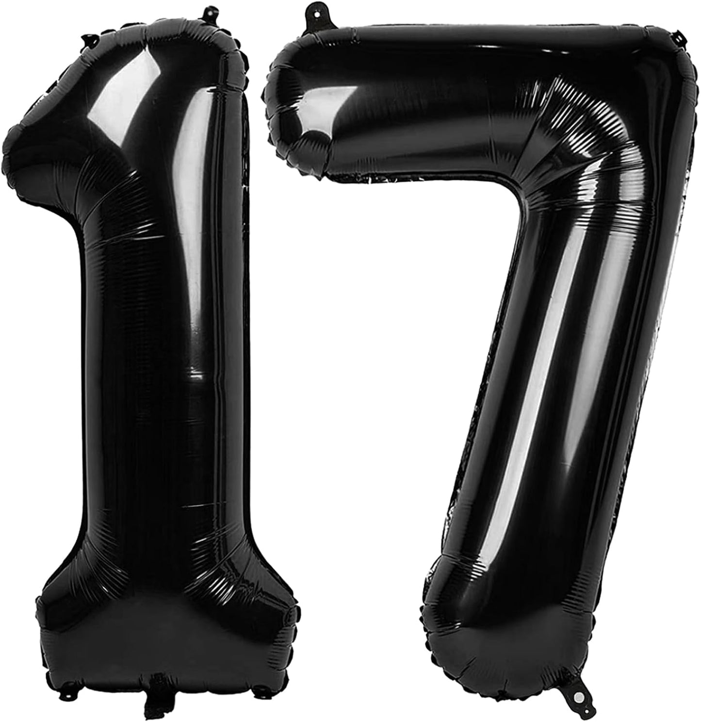 Black Number 17 Balloon - 40 Inch, Birthday Party Decorations, Anniversary & Graduation Supplies
