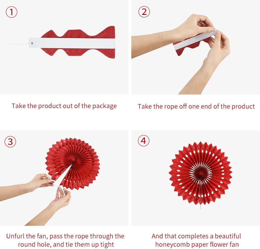 He or She Gender Party Supplies Blue Pink White Hanging Honeycomb Round Paper Fans for Birthday Baby Shower Bachelorette Anniversary Wedding Photo Booth Backdrop Party Decoration(11 Packs)