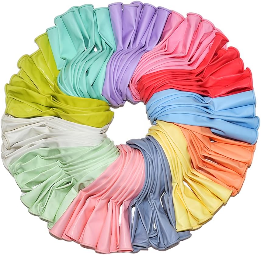 400 Pack Pastel Balloons 12 Inch Candy Colored Multicolor Rainbow Assorted Colors Macaron Latex Bulk Balloon 12 Kinds Colorful for Birthday Wedding Bridal Baby Shower Supplies Party Decorations