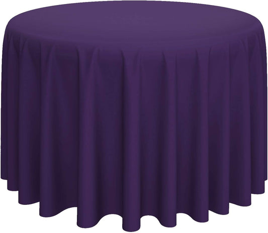 Lann's Linens - 10 Premium 108" Round Tablecloths for Wedding/Banquet/Restaurant - Polyester Fabric Table Cloth - Purple