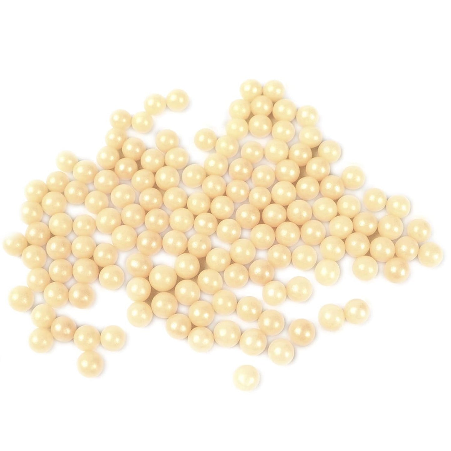 O'Creme Ivory Edible Sugar Pearls Cake Decorating Supplies for Bakers: Cookie, Cupcake & Icing Toppings, Beads Sprinkles For Baking, Certified, Candy Sugar Ball Accents (10mm, 32 Oz)
