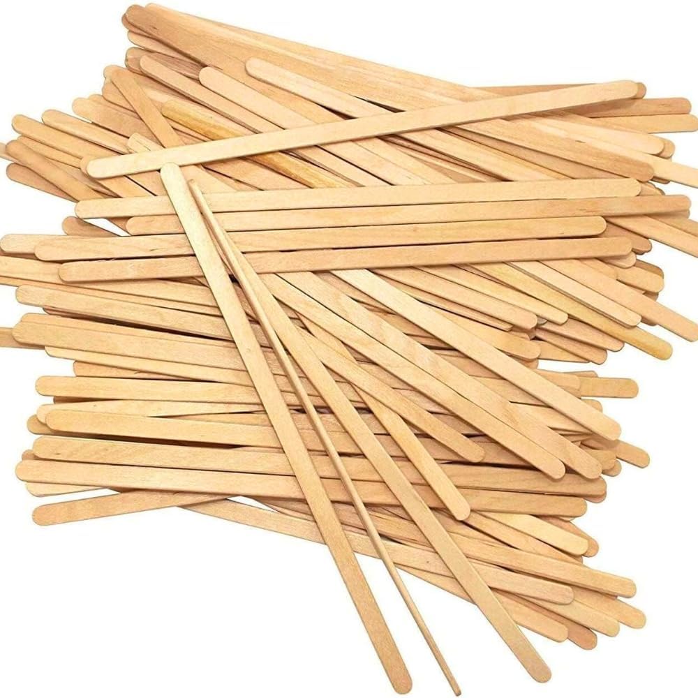 Coffee Stirrers Disposable Wooden Coffee Stir Sticks - Round-End Birchwood 5.5 Inches Large Wooden Stir Sticks - Pack of 2000 Wood Stir Sticks