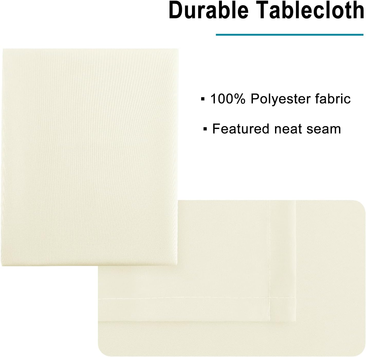 Hiasan Champagne Rectangle Tablecloth - Waterproof Washable Polyester Fabric Table Cloth for Buffect Dining Birthday Party Wedding, 30 x 60 Inch