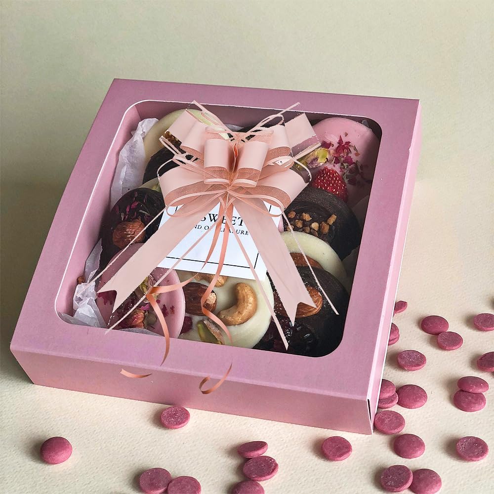 WEWILUCK Pull Bows for Presents - Large Light Pink Gift Bows for Gift Baskets, Flower Paper Wrapping, Ideal for Women, Party, Valentines Day, and More(6 inches, 15PCS)