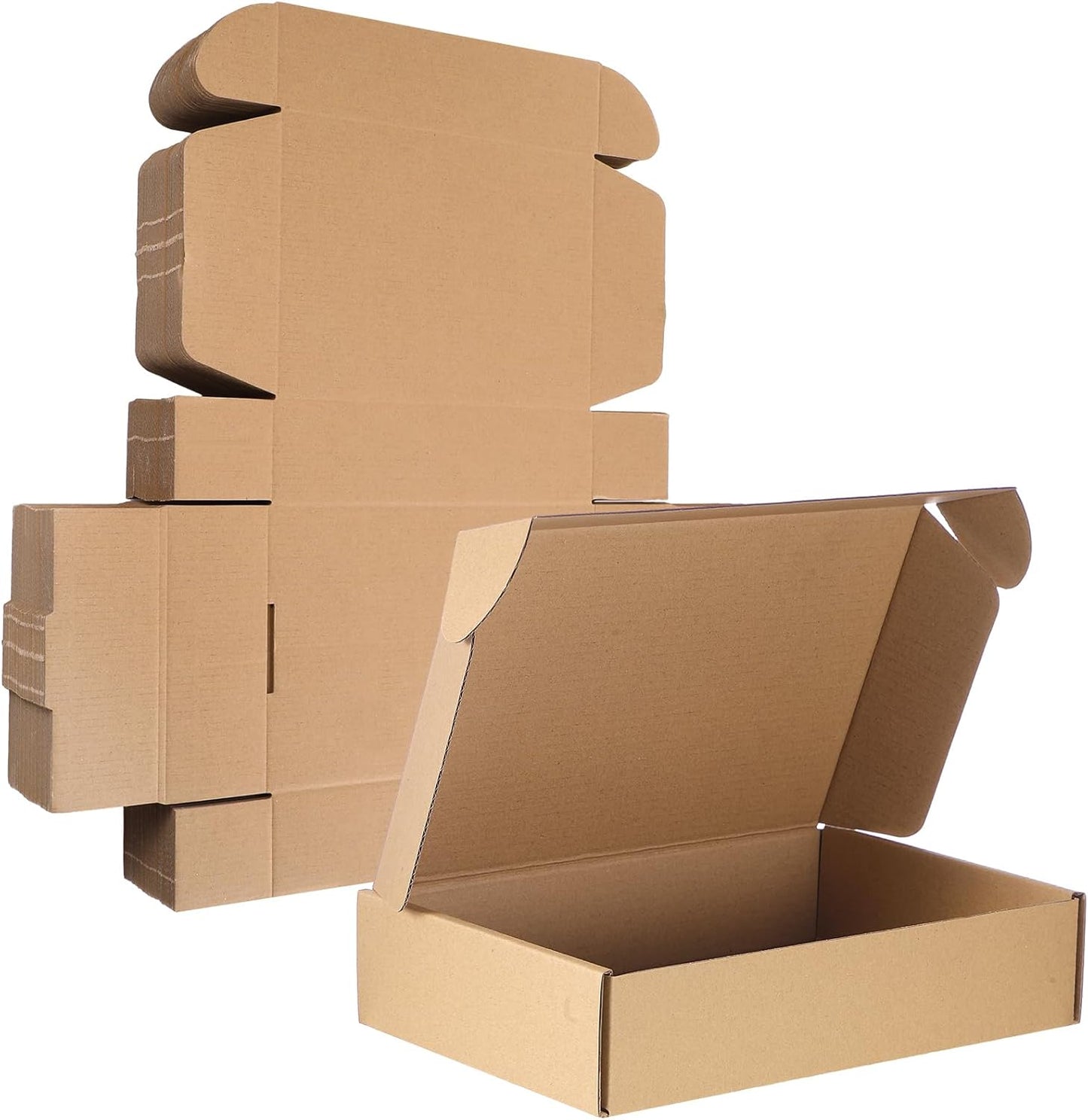 Qilery 200 Pcs Shipping Boxes Cardboard Gift Corrugated Cardboard Brown Boxes Mailer Packaging for Mailing Small Business Present (9 x 6 x 2 Inch)