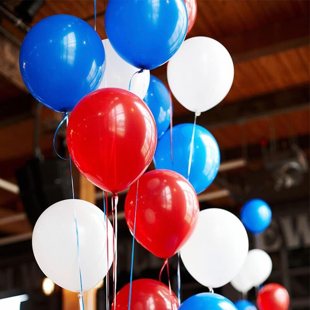 300 Pack Red White and Blue Balloons - 5 Inch Mini Red White Blue Latex Small Balloons - 100 of Each Colors for Party Balloons Arch Wreath Assorted Colors Decorations