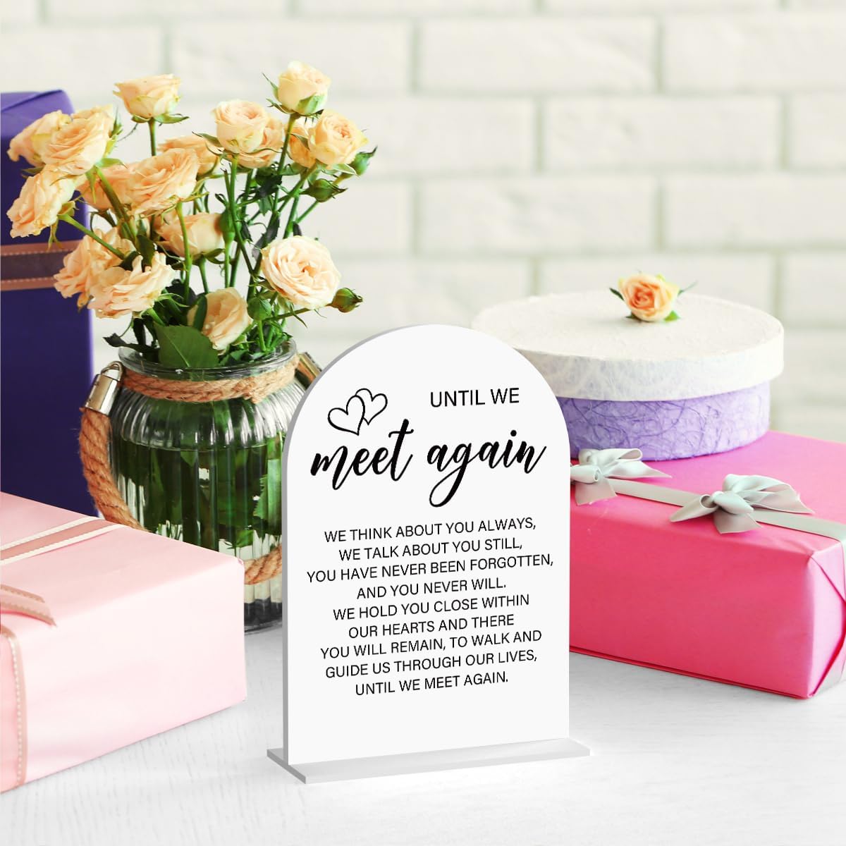Acrylic Wedding Sign Wedding Signs for Ceremony Until We Meet Again Sign for Wedding Modern Calligraphy Arch Acrylic Table Top Sign for Wedding Reception and Event Party Table(white）
