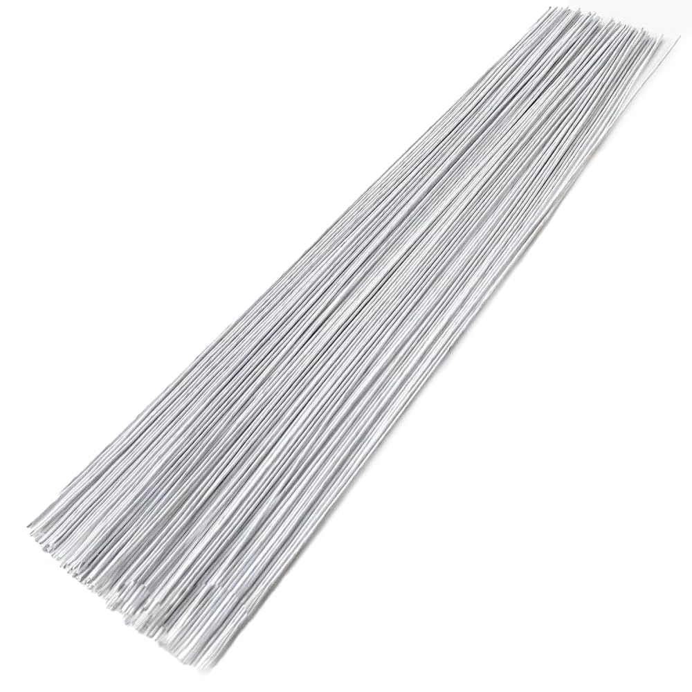 HAHIYO 22Gauge White Paper-Wrapped Metal Floral Wire 14 Inches(36cm), 70 Pack Flexible Paddle Wires Florist Wire Garden Wires for Craft Christmas Wreath Flower Arrangement Bouquet Wrapping Wedding DIY