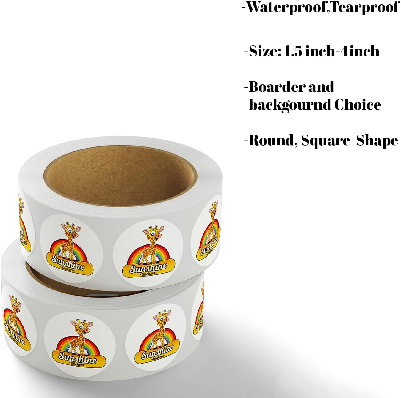 Customize Your own Stickers/Labels with Any Design and Logo-Personalize Your Business stickers-50+ roll Variety of Shapes, Sizes, Backgrounds, and Text Options