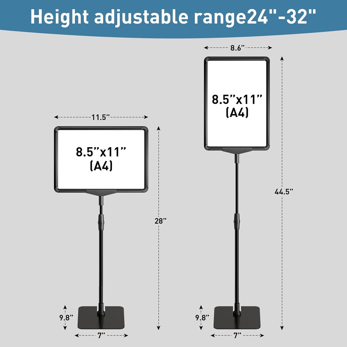 Sign Holder Stand 8.5 x 11,Sign Stand for Display,Adjustable Sign Holders For Table Top,Suitable for indoor use