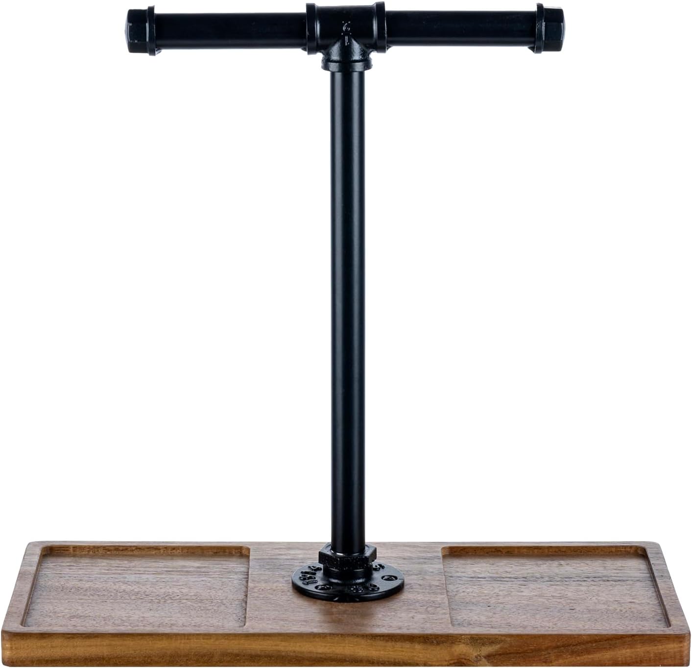 FARM IN Solid Acacia Wood Headphone Stand for Desk Industrial Headset Holder with Storage Base for Gaming and Office Accessories