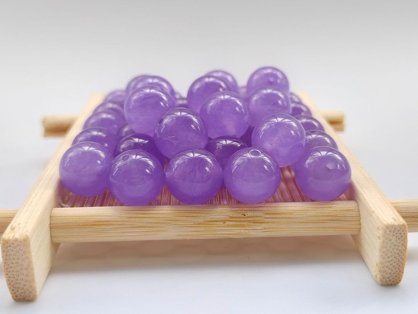 Stone Beads 8mm 100pcs Light Purple Chalcedony Beads Round Loose Gemstones Beads for Bracelet Necklace Jewelry Making (8mm, 60829 Light Purple Chalcedony)