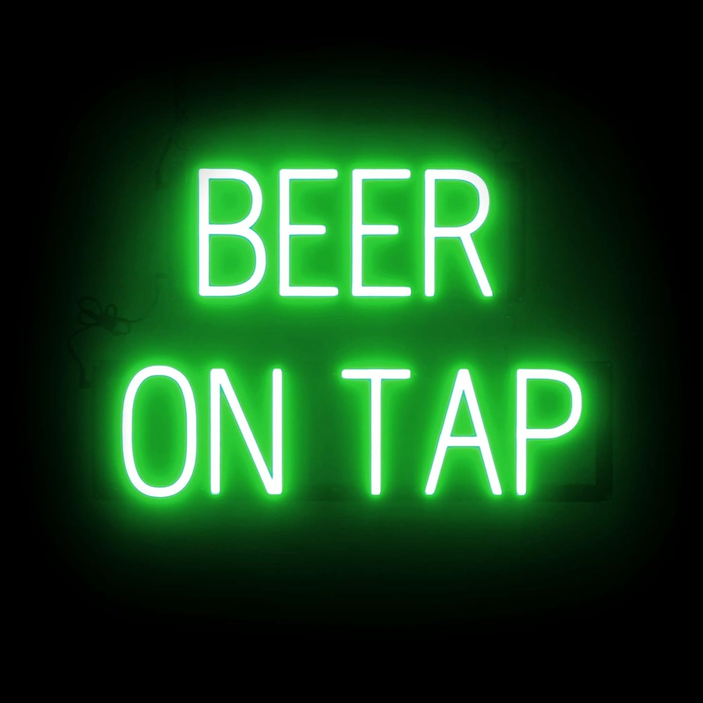 SpellBrite BEER ON TAP Sign | Beer-Related Sign with Neon Look, Green LED Light Source | 23.0" x 15.0"