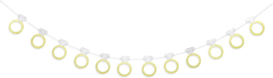 Bachelorette Party Banner - Glitter Gold and Silver Diamond Ring Banner, Engagement Party Decorations, Bride to Be Decorations, Bridal Shower Decorations