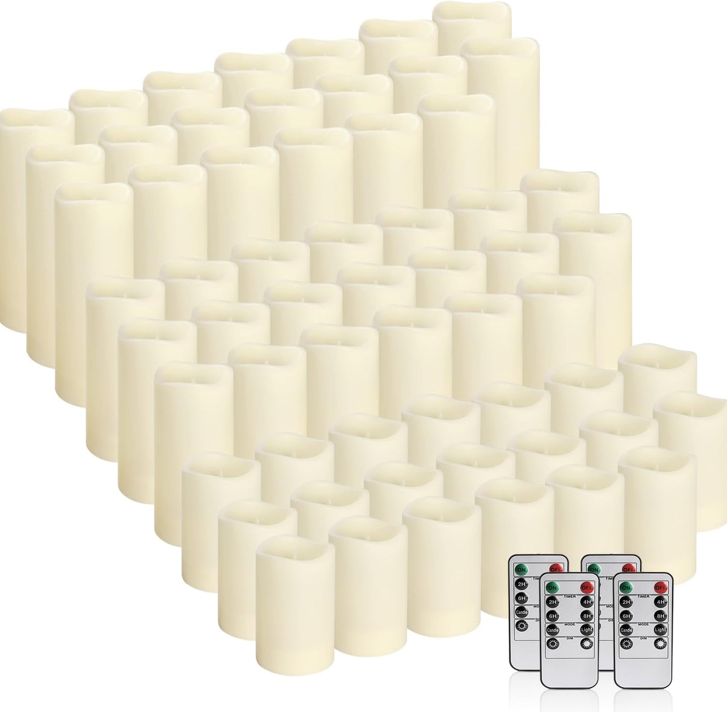 60-Pack LED Flameless Candles with Remote Control - Perfect for Parties, and Special Occasions (Three Sizes)