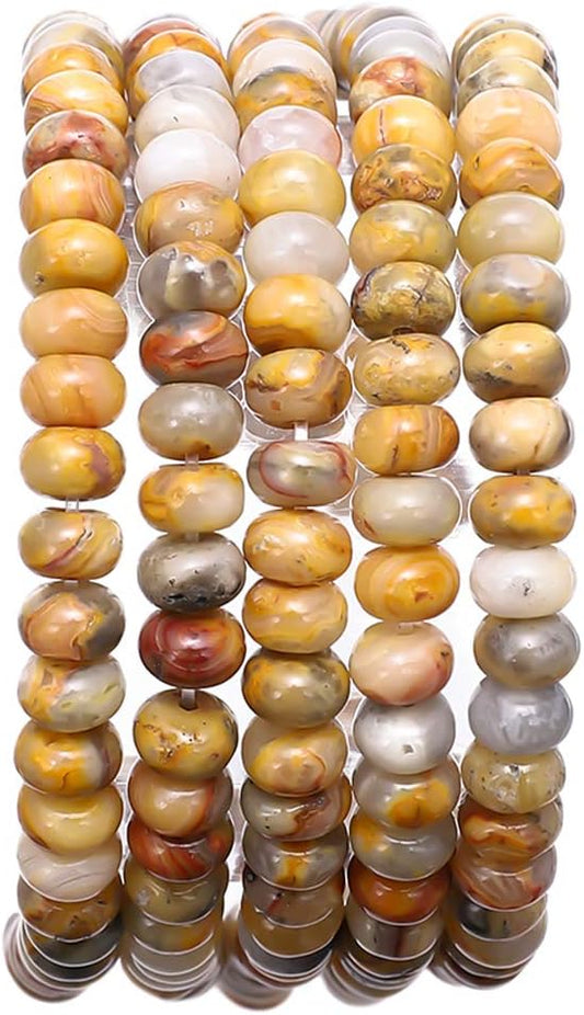 Natural Crazy Agate Stone Rondelle 4x6mm Loose Semi Gemstone Beads for Jewelry Making 38cm