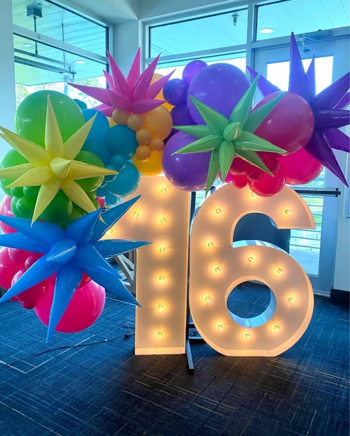 3pcs 26inch macaron green Star foil balloons.macaron green Explosion star burst star balloon-Spike cone balloon for birthday party decorations,wedding,Bachelor party