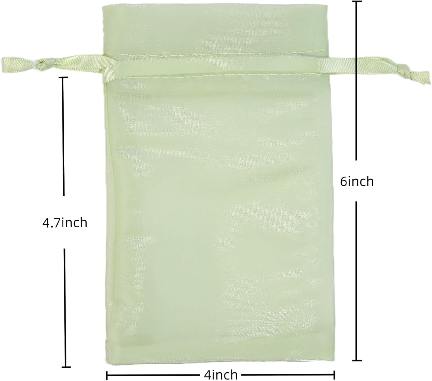20 Pcs Light Green Small Organza Bags 4X6 inch for Wedding Favors with Drawstring, Mini Mesh Gift Bags Jewelry Pouch for Candy Bridal Shower Party Favor Baby Shower Christmas