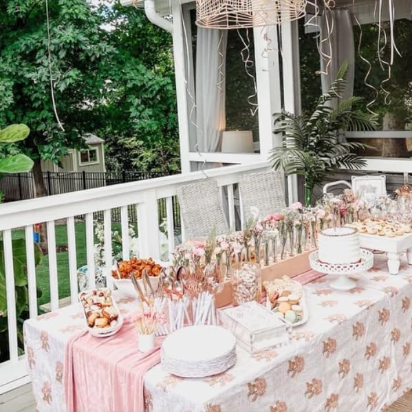 Luxurious Velvet Table Runner, 10ft Wedding Reception Decorations, 20x120inch Soft Velvet Fabric, Table Linen Overlay, Wedding Table Runners (Dusty Rose/ Blush Pink /Mauve, 20X120inch)