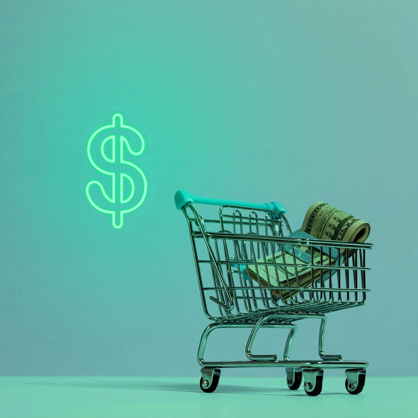 Dollar Neon Sign Money Neon Signs for Wall Decor Dollar Sign Decorations Dollars Money Obsessed Decorations LED Green Light for Bar Bedroom Party Love Money Wall Decoration, 11.9" x 7"