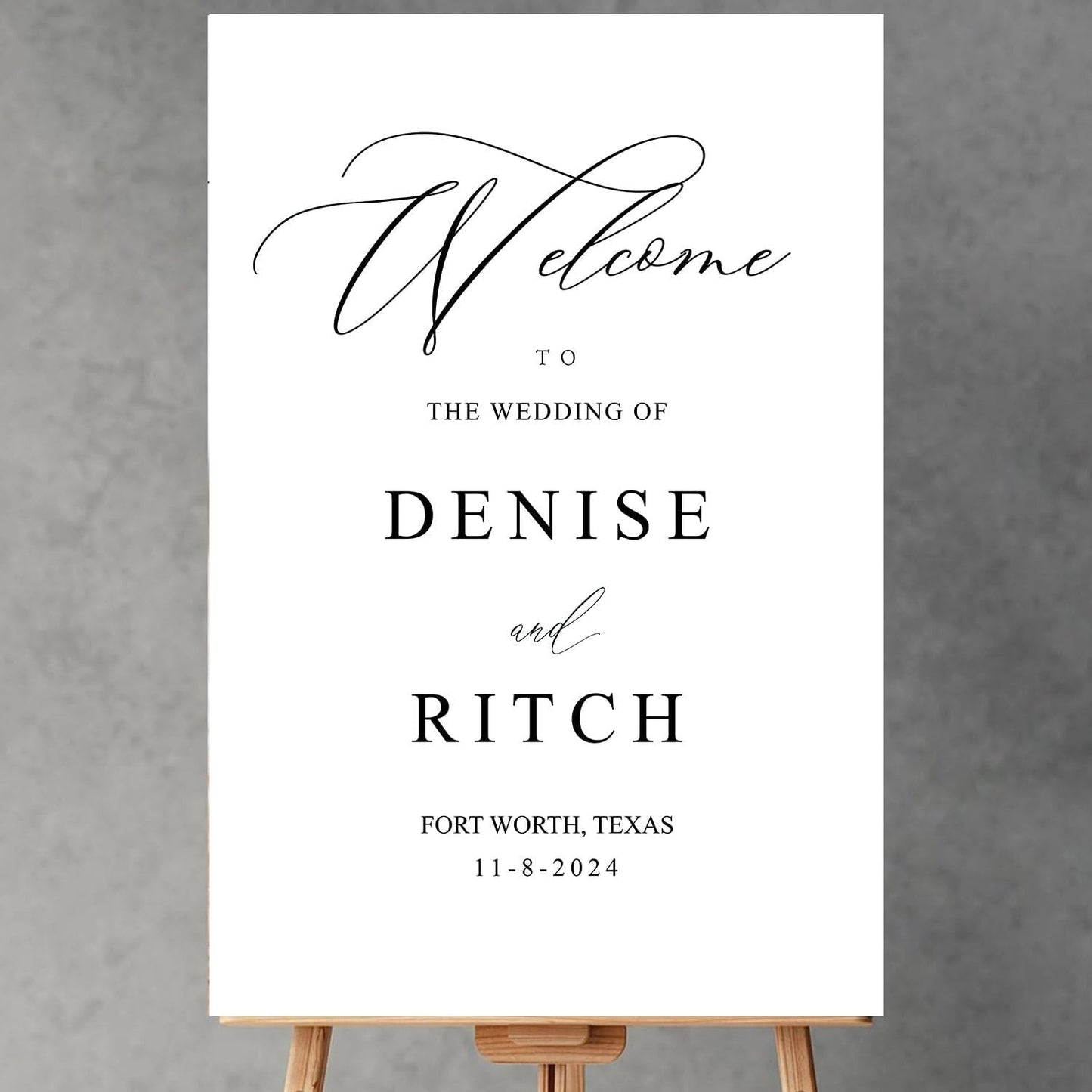 Elegant Minimalist Wedding Welcome Signs, Wedding Welcome Sign, Welcome Sign Wedding, Customized Wedding Welcome Sign