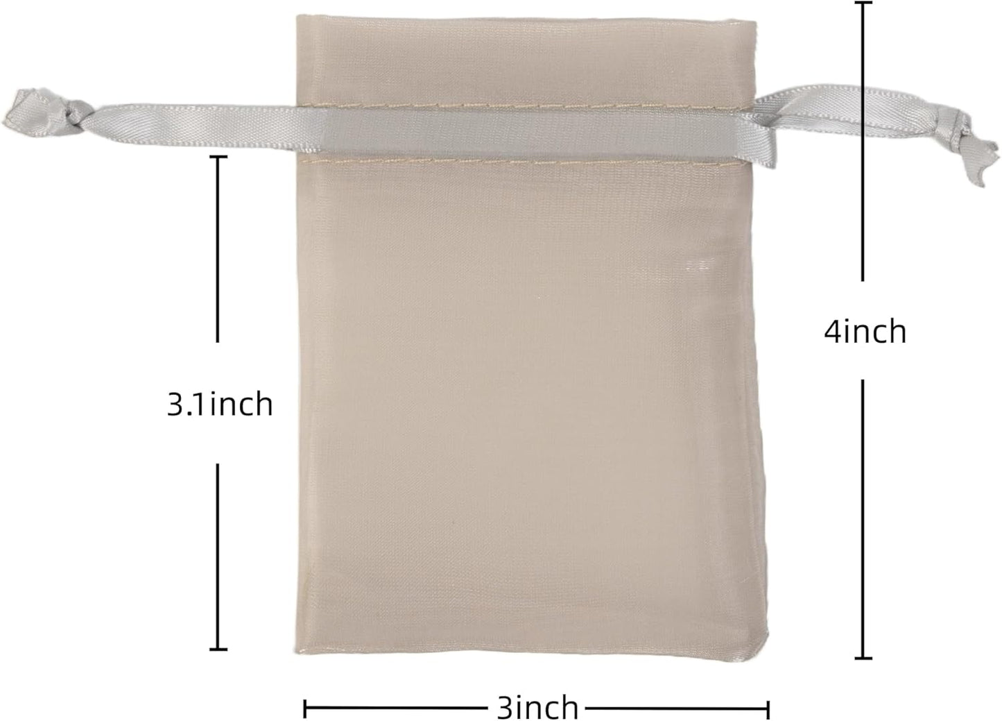 QIANF 20 Pcs Champagne Small Organza Bags 3X4 inch for Wedding Favors with Drawstring, Mini Mesh Gift Bags Jewelry Pouch for Candy Bridal Shower Party Favor Baby Shower Christmas