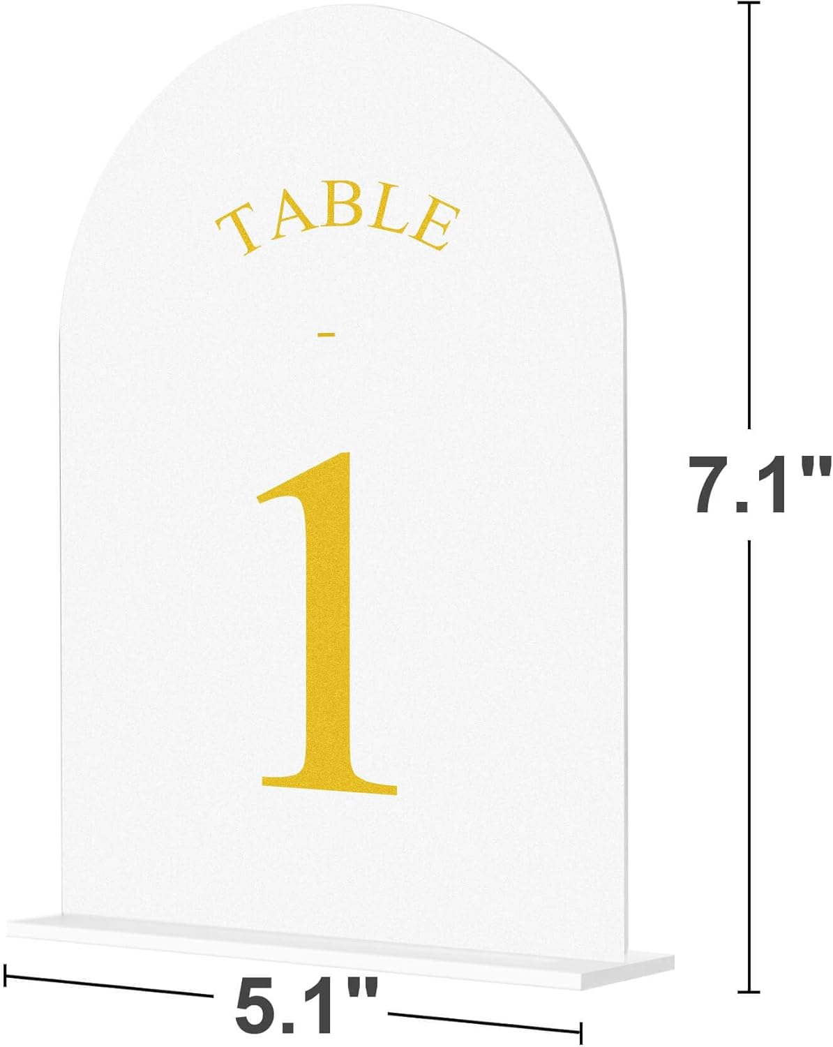 JOYIT Frosted Arch Wedding Table Numbers 1-30 with Stands – 5" X 7" Acrylic Gold Table Number Holders, Perfect for Wedding Receptions, Parties, Anniversaries, and Events