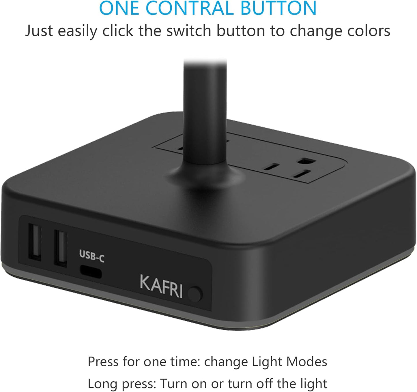 KAFRI RGB Dual Headphone Stand with USB C Charger Desk Gaming Double Headset Holder Hanger Rack with 3 USB Charging Port and 2 Outlet - Suitable for Gamer Desktop Table Game Earphone Accessories Gift