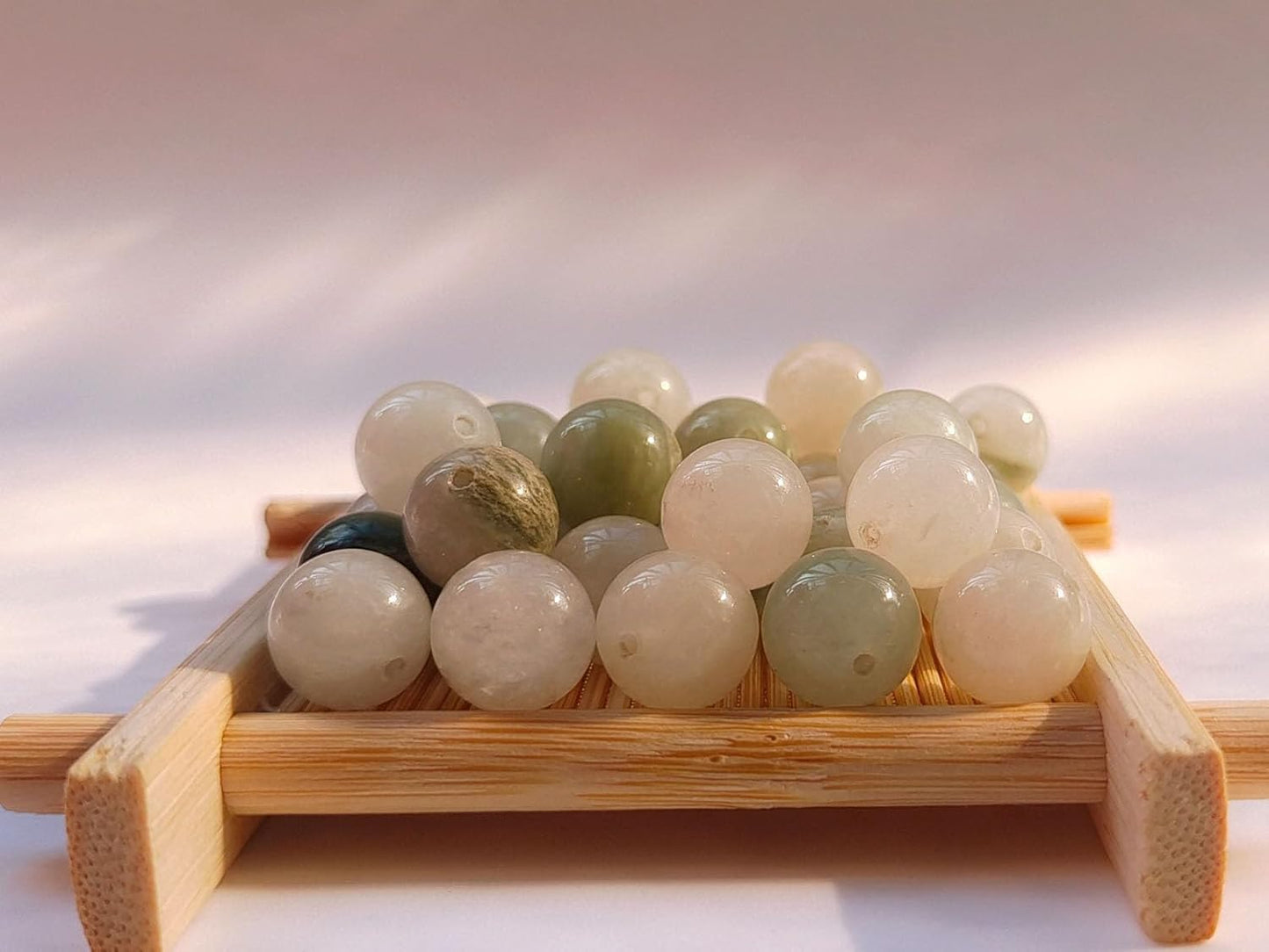Stone Beads 10mm 60pcs Tiansan Jade Beads Round Loose Gemstones Beads for Bracelet Necklace Jewelry Making (10mm, 61016 Tiansan Jade)