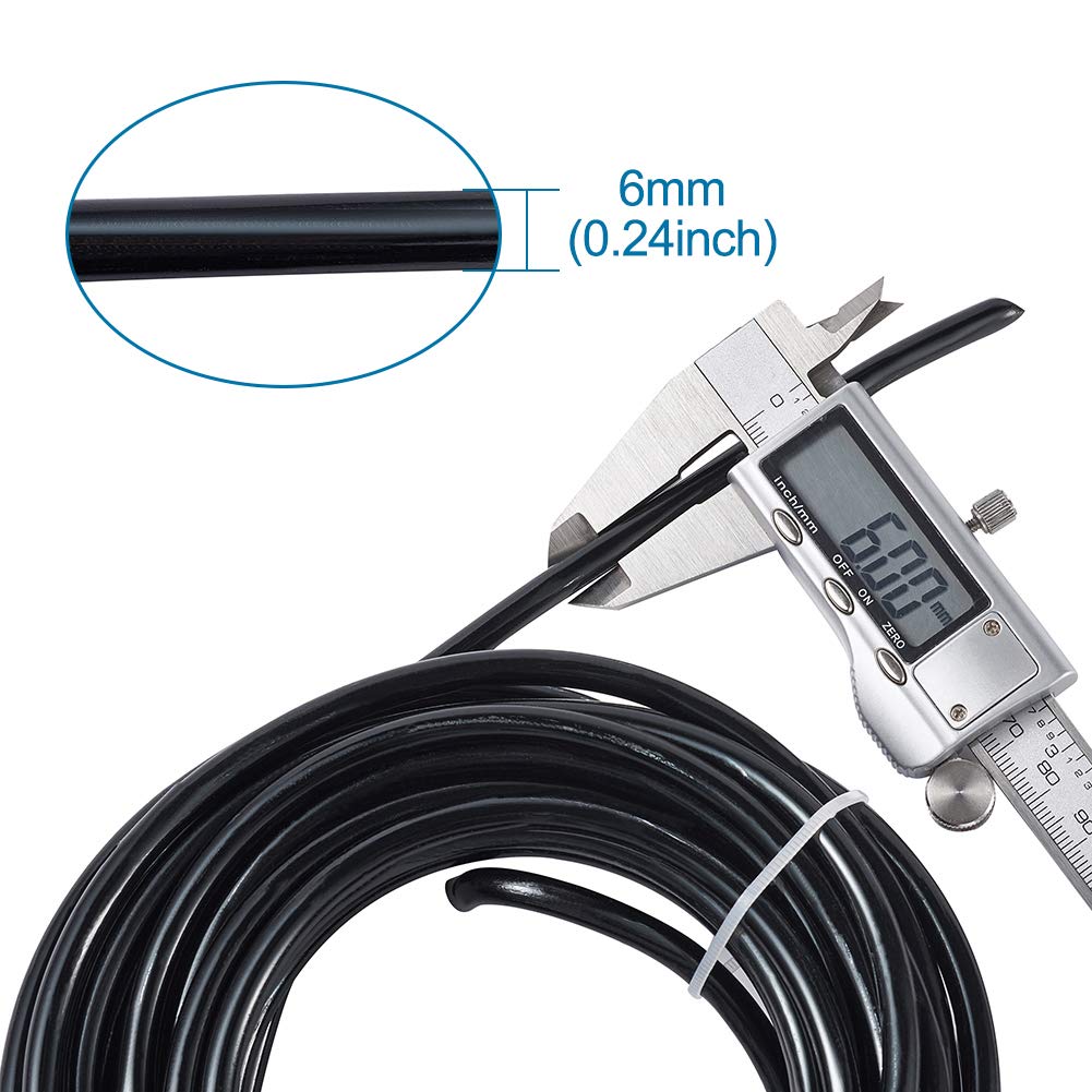 Fashewelry 22.96 Feet 6mm Aluminum Wire Black Bendable Metal Craft Wire for Beading Jewelry Craft Making