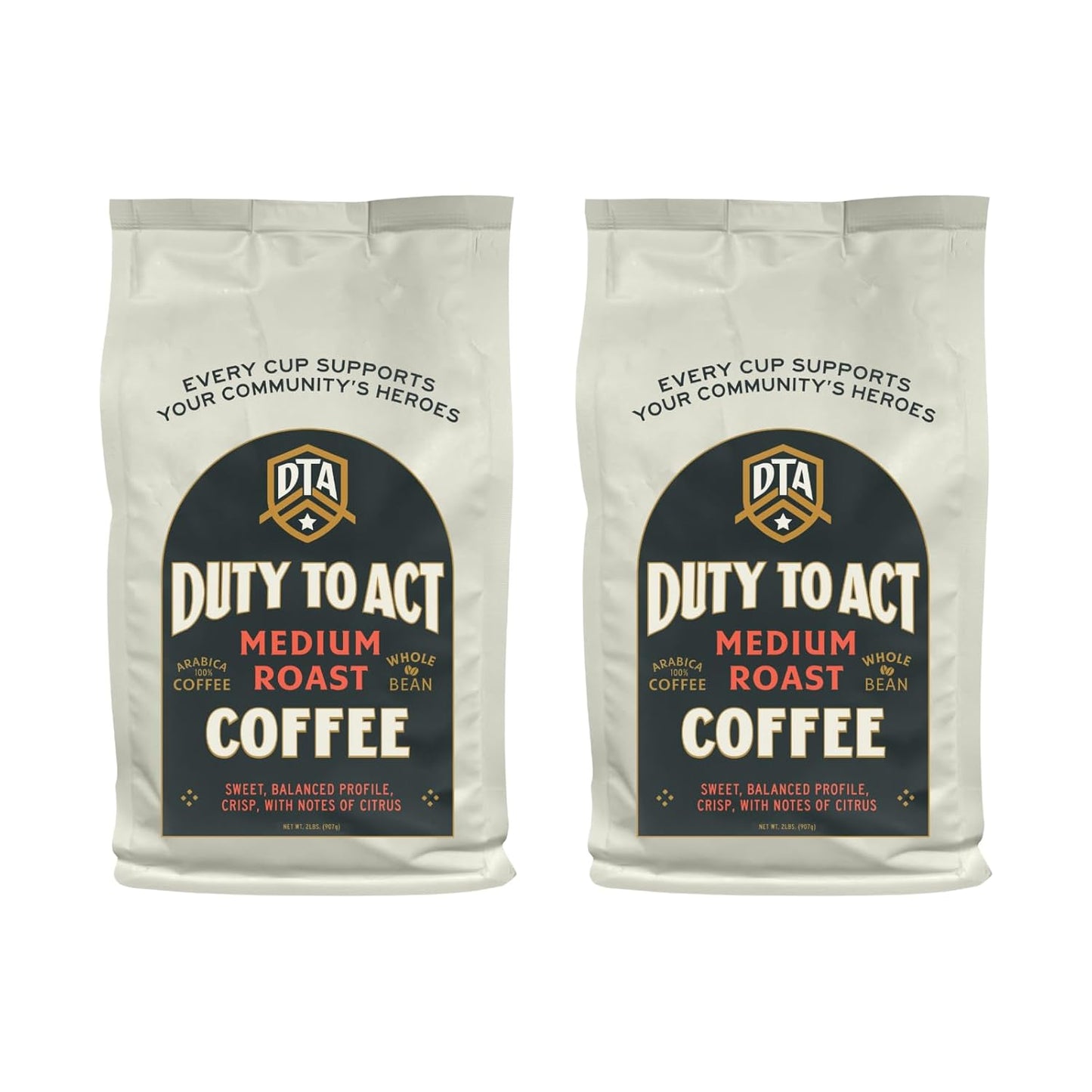 Duty to Act Medium Roast Whole Bean Coffee, 2 lbs (Pack of 2)