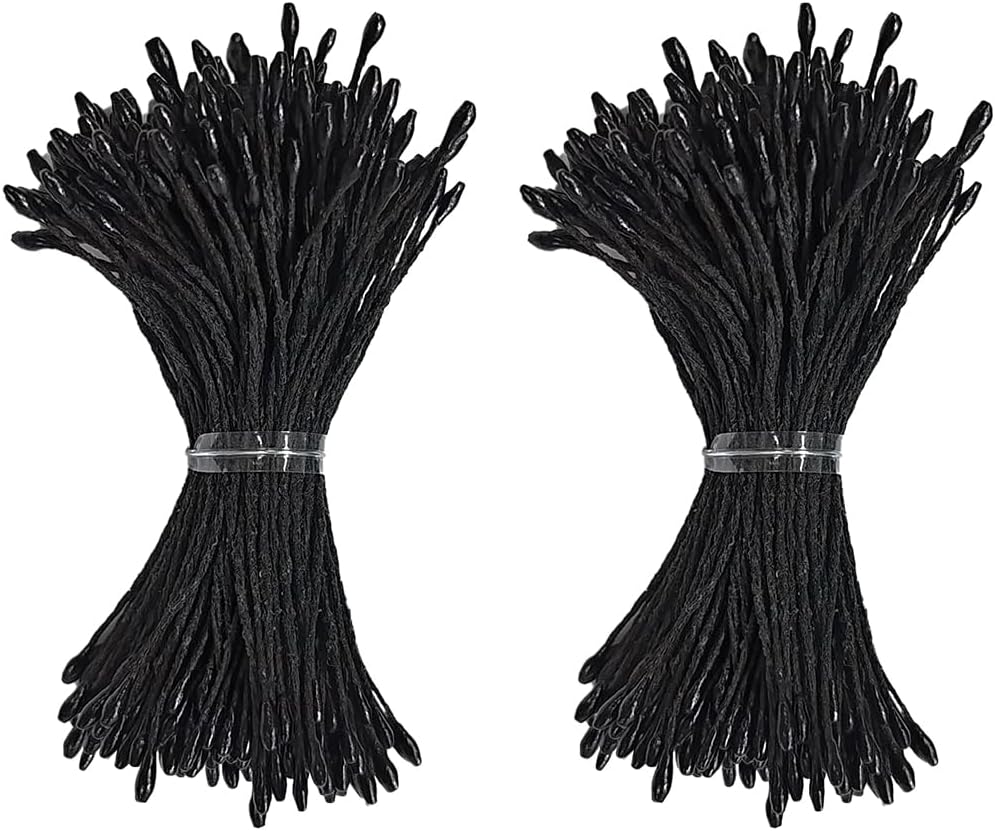 HAHIYO 1000Pcs 1mm Black Pearl Double Head Flower Pistil for Flower Making Scrapbook Decoration Mini Handmade Artificial Pistil Pearlized Floral Stamen Pollen