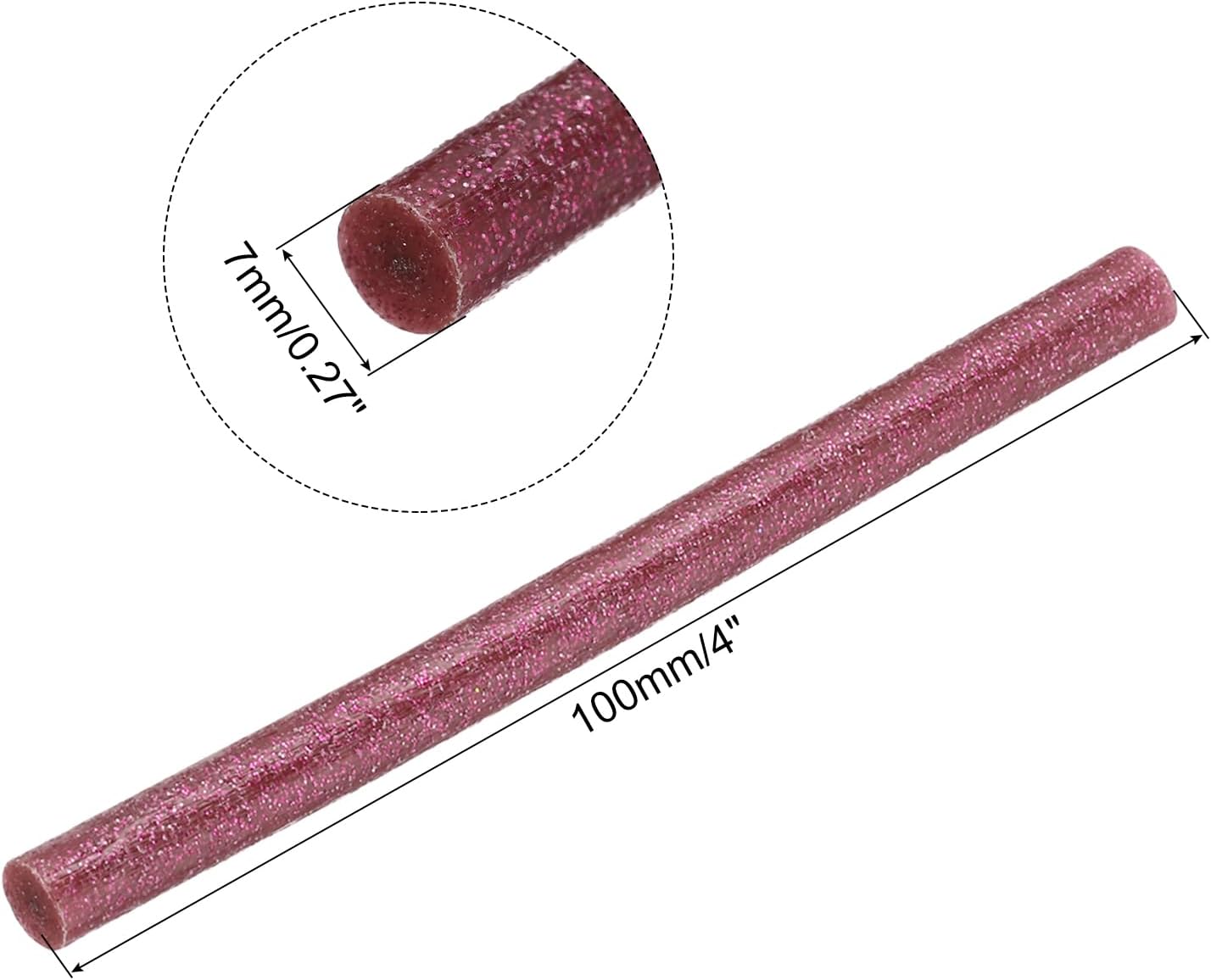 uxcell 20pcs Hot Glue Sticks for Glue Gun 7mm/0.28-inch x 4-inch Mini Hot Melt Adhesive Glue Stick Glitter Red