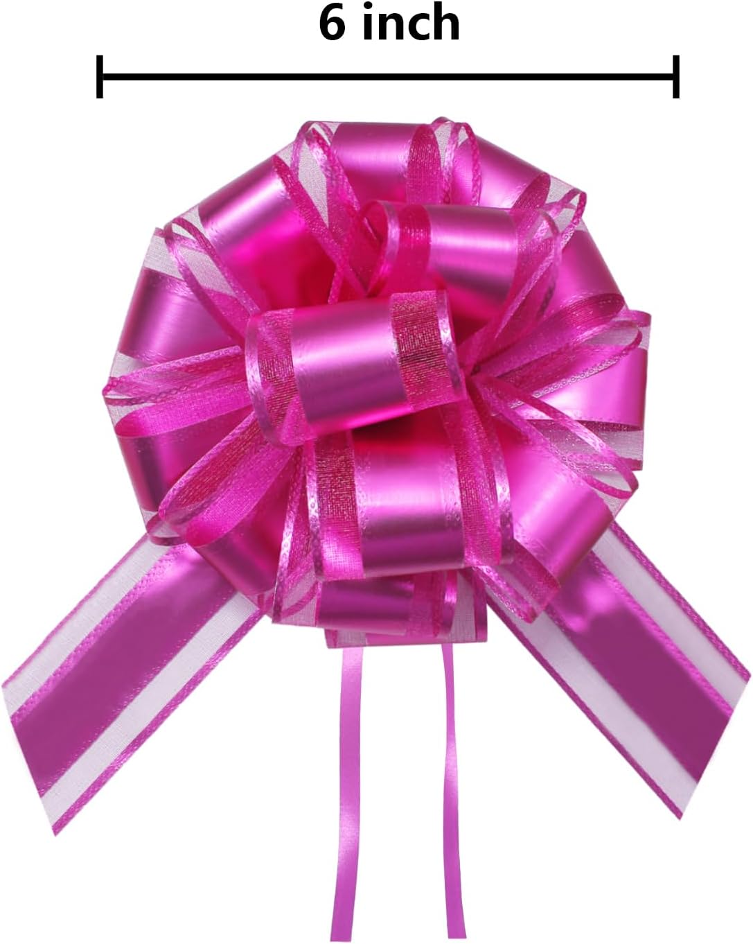 7 Pieces Large Pull Bows, 6 inche, Big Bow for Gift Wrapping, Christmas Party Birthday, Wedding Baskets,Valentine's Day Gift Decorations, Flower Decoration (Rose Red)