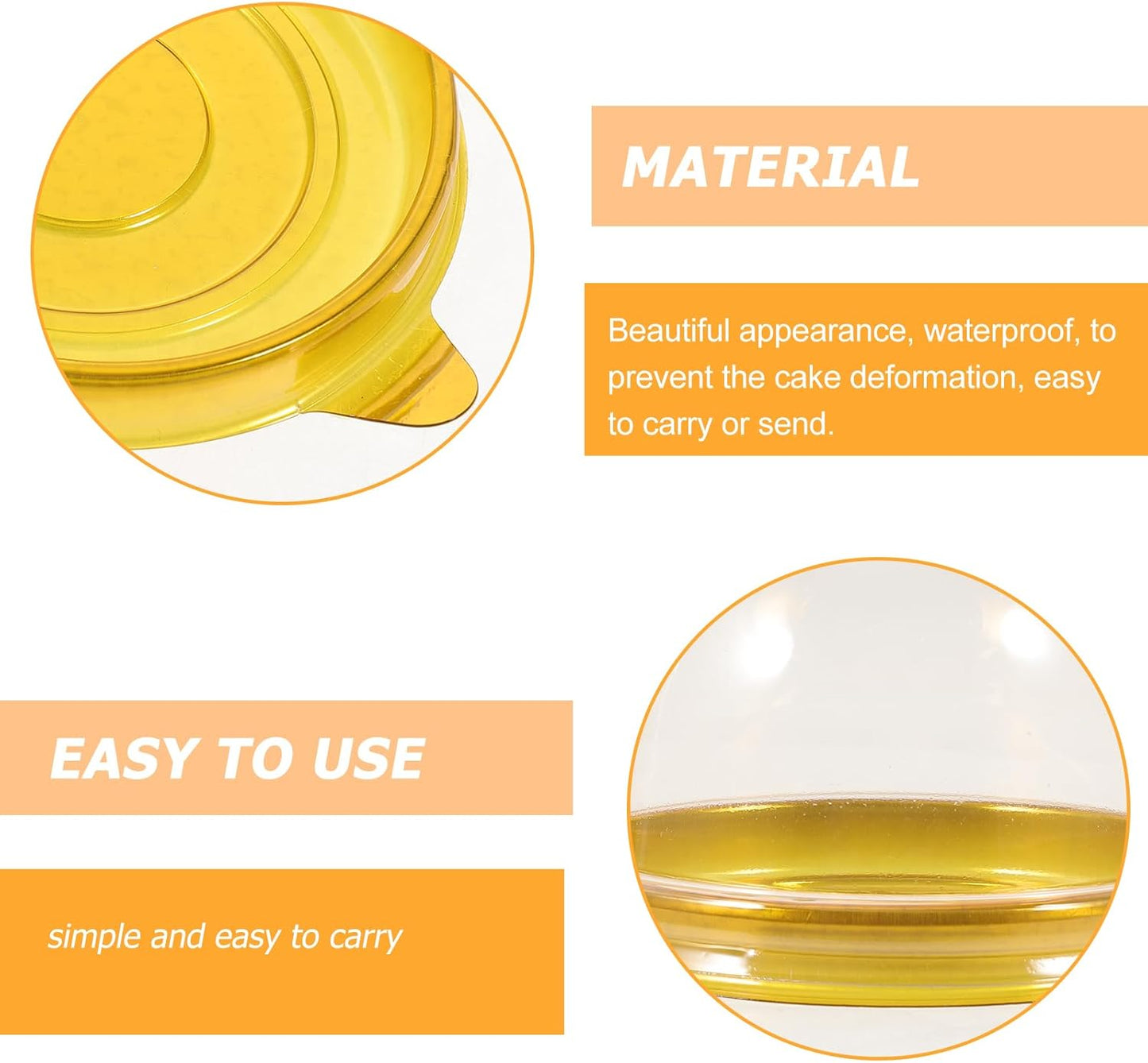 NUOBESTY Individual Cupcake Boxes, 100pcs Golden Tray Round Plastic Transparent Dome Cupcake Boxes Egg-Yolk Puff Food Container Single Mooncake Dome Boxes Baking Packing Box |2.75x2.75x1.96 inch