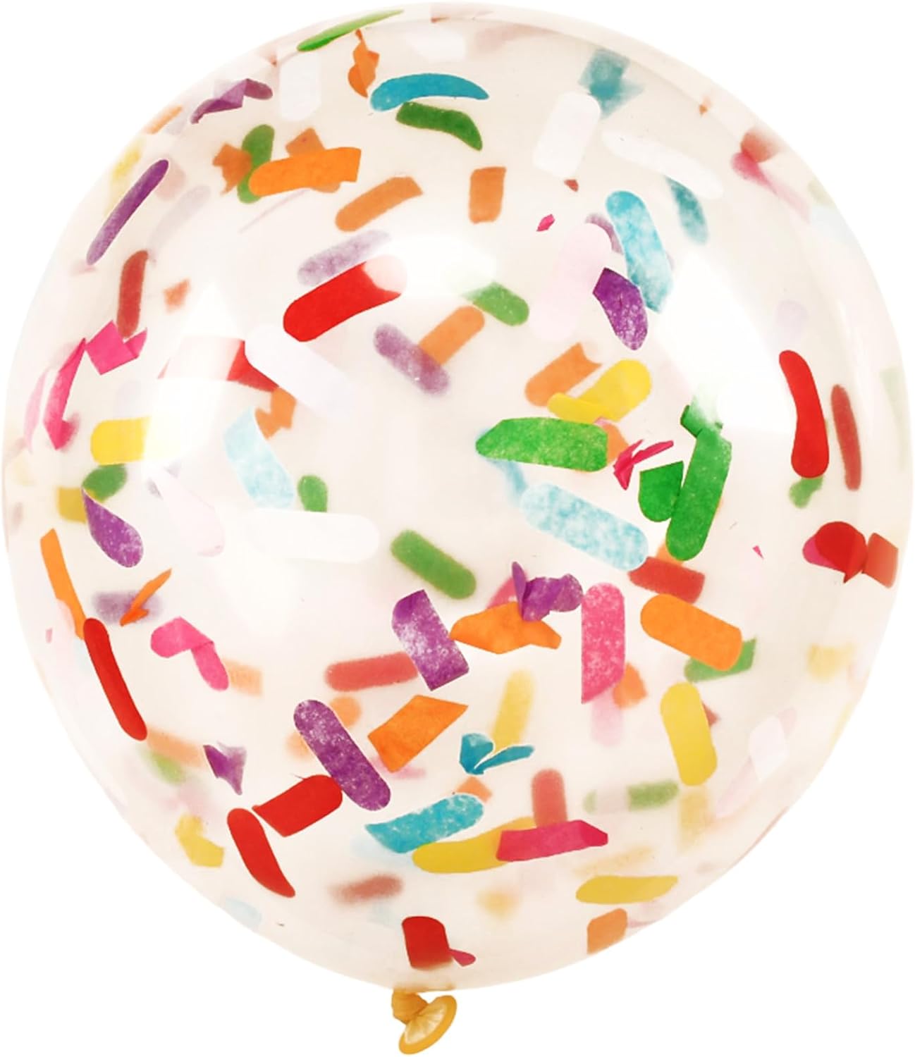 25 Pcs Rainbow Confetti Balloons, 12 Inch Thickened Clear Latex Balloon with Confetti Inside for Birthday Party Baby Shower Graduation Engagement Bridal Shower Decorations Supplies (Long Confetti)