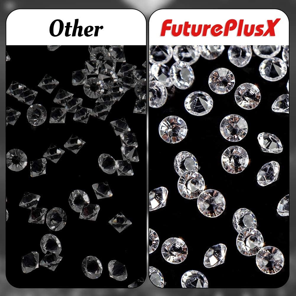 FUTUREPLUSX Fake Diamonds, 2000 PCS Mini Loose Diamonds Fake Crystals Rhinestones for Vase Fillers Wedding Bridal Shower Party Table Centerpiece Arts & Crafts Decor