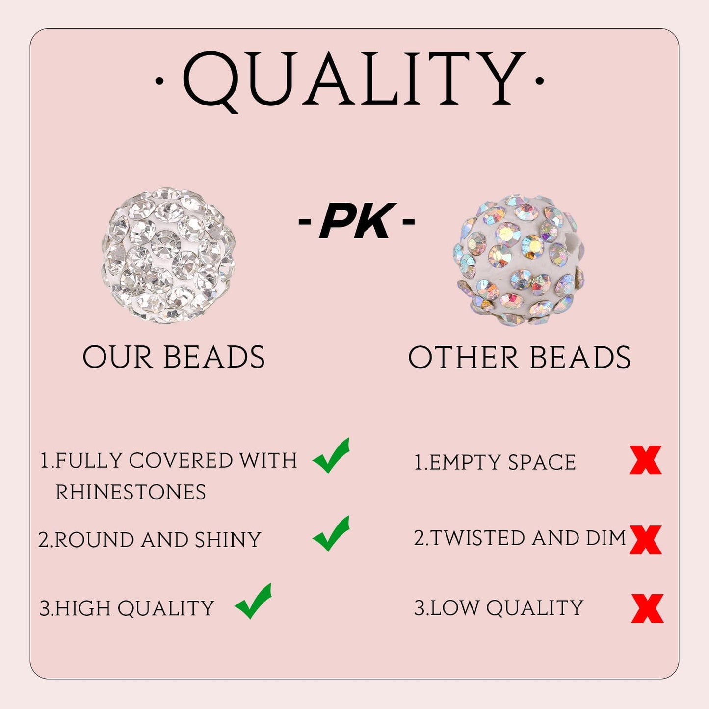 200pcs 10mm White Rhinestone Beads for Jewelry Making, Shiny Round Shamballa Disco Ball Beads Bulk, Sparkle Crystal Clay Christmas for Bracelet Baseball Necklace Earring Crafting and DIY