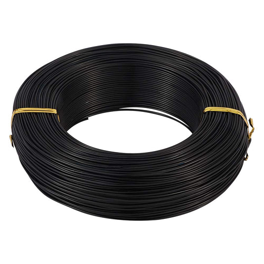 Fashewelry 459 Feet 17 Gauge Aluminum Wire Black Bendable Metal Craft Wire for Beading Jewelry Craft Making (1.2mm)