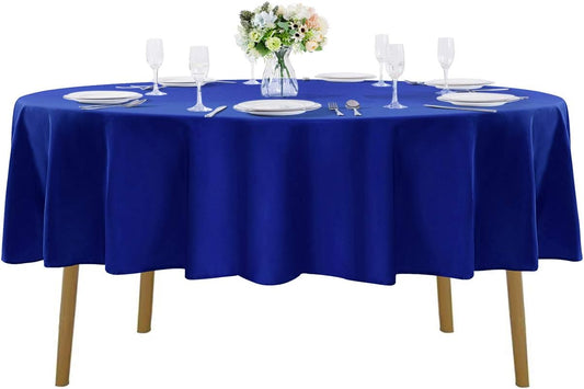 60 inch Round Tablecloth Washable Polyester Table Cloth Decorative Table Cover for Wedding Party Dining Banquet（60 inch,Royal Blue）